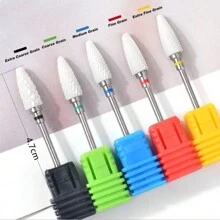Tctjymt-5pcs Ceramic Corn Design Nail Drill Bit Set For Acrylic Gel Nail Polishing, 5pcs With Different Teeth Density, Suitable For Both Beginners And Professionals