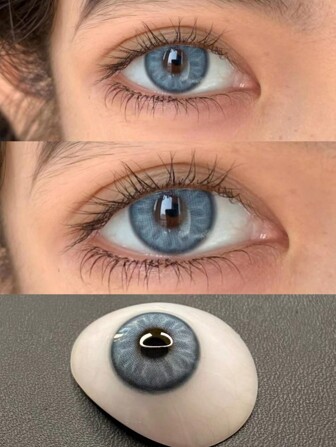 1對電子藍色隱形眼鏡,年度使用14.2mm,適用於萬聖節