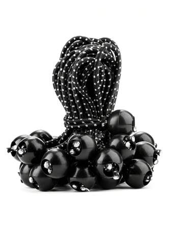 30pcs 6 Inches Ball Bungee Cords With Elastic String, Suitable For Canopy/tarp/tent, Black