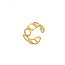 Dellgoo 1 Pieza Acero Inoxidable Con Diseño De Anillo Abierto De Forma Circular En Color Dorado