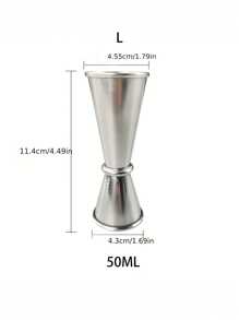 Stainless Steel Double Sided Jigger Shot Glass Ounce Cup Measuring Cup For Bar Cocktail Making - Silver - View 9
