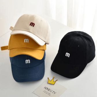 1 Pieza Gorra De Visera Para Hombres Y Mujeres Con Borde Curvo, Gorra De Béisbol Bordada Con Letra