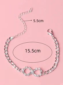Pulsera Del Número De La Suerte 8 - Plateado - Ver 3