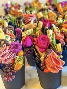 100 件，食品水果签，婚礼派对一次性蛋糕甜点棒自助餐纸杯蛋糕，牙签串，厨房，圣诞礼物，学校用品 - 金色 - 查看 10