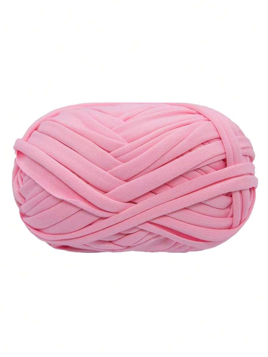 1pc T-shirt Yarn Cloth Strip Pink Knitting Yarn For Handmade Diy Crochet Projects - Pink - View 1