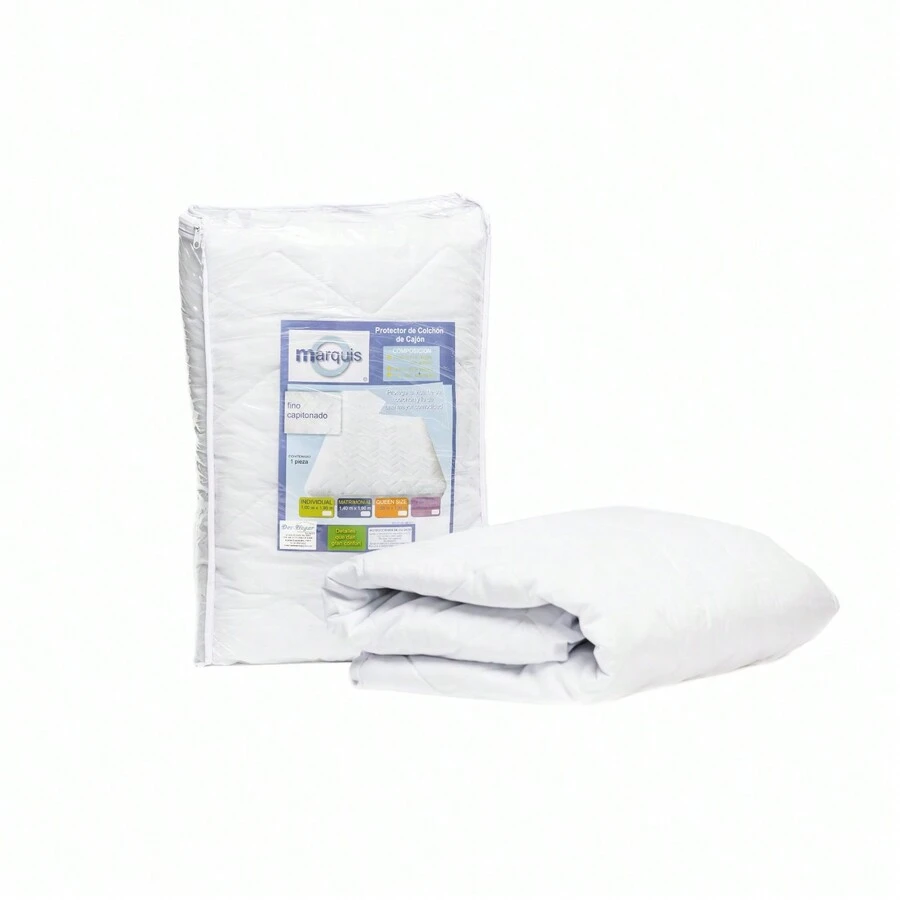 PROTECTOR DE COLCHON DE CAJÓN KING SIZE TELA BRAMANTE - Blanco - Ver 1