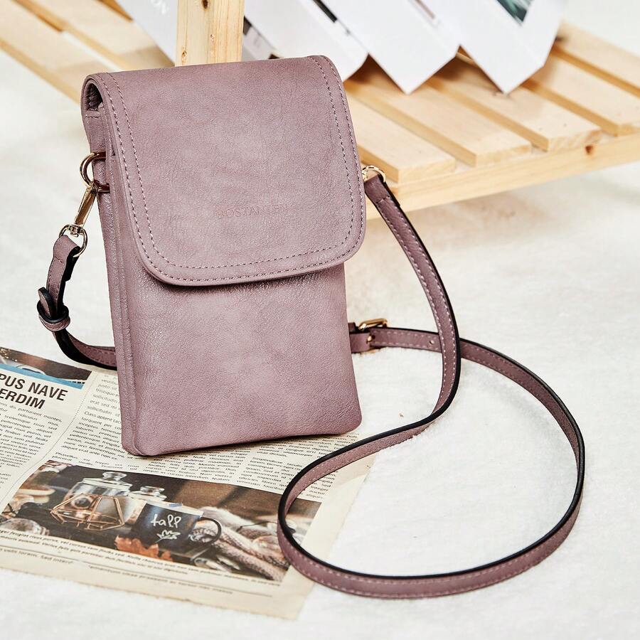 BOSTANTEN Leather Small Crossbody Bags for Women Designer Cell Phone Bag Wallet Purses Adjustable Strap - 紫色 - 查看 1