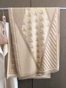 1入組女士厚實保暖人造羊絨披肩圍巾,韓式時尚多功能,適用於秋冬季節 - 彩色 - 查看 2