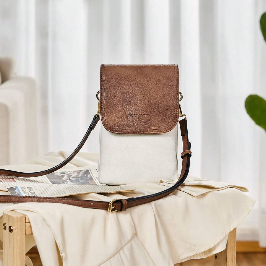 BOSTANTEN Leather Small Crossbody Bags for Women Designer Cell Phone Bag Wallet Purses Adjustable Strap - 米色 - 查看 1