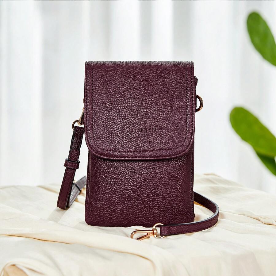 BOSTANTEN Leather Small Crossbody Bags for Women Designer Cell Phone Bag Wallet Purses Adjustable Strap - 酒紅色 - 查看 1