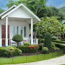 Homnibu Animal Barrier Fence 24*15 Inch No Dig Decorative Garden Fencing 2 Pack For Dog, Rabbit Metal Wire Panel For Outdoor Patio, Yard, Lawn - màu đen - Xem 4