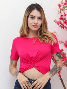 Women Tops - 玫紅色 - 查看 5
