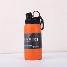 1pc Vacuum Insulated Sports Water Bottle, Stainless Steel Travel Cup, 600-800ml, For Outdoor Activities, Bike Riding And Car Use - Orange - View 5
