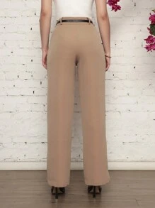 Women Pants - 米色 - 查看 4
