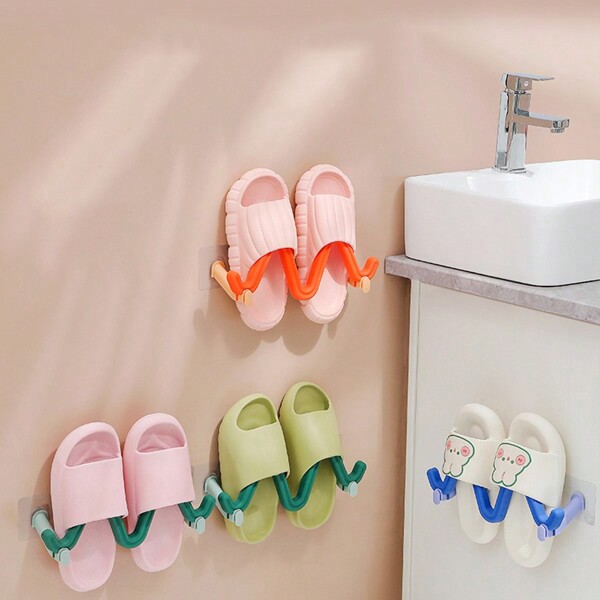 1pc Creative And Lovely Easy-to-assemble Wave Shaped Shoe Rack For Home Use