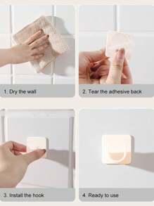 2入組強力窗簾桿自粘支架衛浴配件 - 白色 - 查看 6