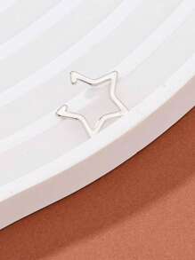 1入組星形耳夾/鼻夾 - 銀色 - 查看 3
