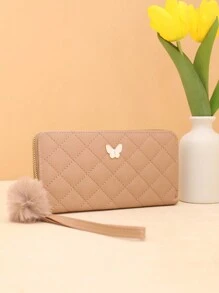 محفظة للنساء 2023 موضة جديدة برسم نمط الفراشة بطرز حول الحافة ، نحيفة جداً وبسيطة ، قابلة للحمل مناسبة لموظفات المكاتب والطالبات وأعمال النساء، تصلح كهدية أعياد ميلاد وعيد الحب وأعياد أخرى، محفظة ذات طابع رسمي وكاجوال مناسبة للنساء