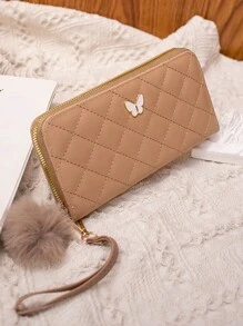 محفظة للنساء 2023 موضة جديدة برسم نمط الفراشة بطرز حول الحافة ، نحيفة جداً وبسيطة ، قابلة للحمل مناسبة لموظفات المكاتب والطالبات وأعمال النساء، تصلح كهدية أعياد ميلاد وعيد الحب وأعياد أخرى، محفظة ذات طابع رسمي وكاجوال مناسبة للنساء