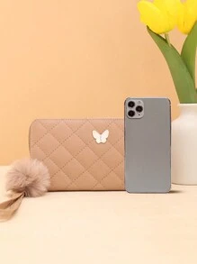 محفظة للنساء 2023 موضة جديدة برسم نمط الفراشة بطرز حول الحافة ، نحيفة جداً وبسيطة ، قابلة للحمل مناسبة لموظفات المكاتب والطالبات وأعمال النساء، تصلح كهدية أعياد ميلاد وعيد الحب وأعياد أخرى، محفظة ذات طابع رسمي وكاجوال مناسبة للنساء