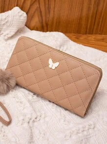 محفظة للنساء 2023 موضة جديدة برسم نمط الفراشة بطرز حول الحافة ، نحيفة جداً وبسيطة ، قابلة للحمل مناسبة لموظفات المكاتب والطالبات وأعمال النساء، تصلح كهدية أعياد ميلاد وعيد الحب وأعياد أخرى، محفظة ذات طابع رسمي وكاجوال مناسبة للنساء