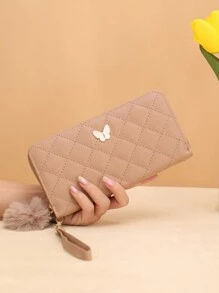 محفظة للنساء 2023 موضة جديدة برسم نمط الفراشة بطرز حول الحافة ، نحيفة جداً وبسيطة ، قابلة للحمل مناسبة لموظفات المكاتب والطالبات وأعمال النساء، تصلح كهدية أعياد ميلاد وعيد الحب وأعياد أخرى، محفظة ذات طابع رسمي وكاجوال مناسبة للنساء