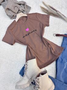 Women T-Shirts - 巧克力棕 - 查看 2
