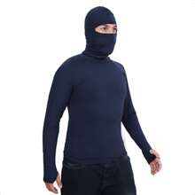 Kit 03 Camisas Segunda Pele Masculina com Touca Balaclava Termica Proteção Solar UV50 - Multicolorido - Visão 2