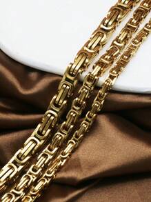 1 Stück 5mm 6mm 8mm breite neue hochwertige goldene Edelstahl Byzantinische Choker Halskette für Herren