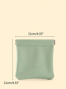 Compact & Stylish Mini PU Leather Squeeze Coin Purse - Perfect for Cash, Earphones & Key Storage! Storage Bag,Waterproof,Portable,for Travel,for College,Minimalist,for Men and Women - Green - View 3