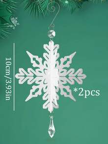 1 Juego De Decoración Colgante De Copo De Nieve Blanco Para Navidad - Blanco - Ver 3