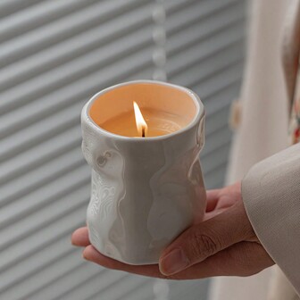 1 Piece, Hand-Kneaded Cup Plaster Aromatherapy Candle, Bedroom Fragrance Ornaments, Suitable For Room, Bedroom, Office Desktop Fragrance Gift Halloween,Spooky,Autumn,Festival,Holiday ,Winter,Holiday,Festival,Room Decor,Gifts Birthday Graduation