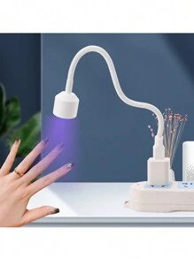 美甲灯 USB 双光源 UV LED 灯便携式紫光快速固化迷你指甲烘干灯快速干燥凝胶和所有 UV 指甲灯迷你可弯曲 USB 指甲烘干机可折叠 UV LED 灯用于指甲凝胶抛光干燥胶指甲干燥灯美甲美甲工具 - 白色 - 查看 4