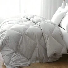 1 edredón nórdico con relleno alternativo para todas las estaciones, edredón cálido para otoño e invierno con 4 pestañas en las esquinas, lavable a máquina, color gris - Gris - Ver 5