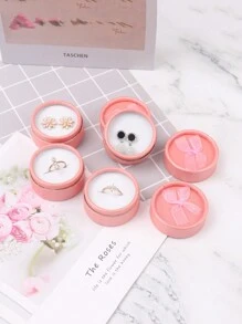 Small Round Jewelry Box/container 1pc Or 30pcs/pack - Pink - View 8