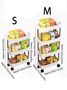 Multilayer Slim Rolling Cart Stand For Living Room, Bathroom, Laundry And Kitchen Organization - Black - View 5