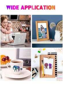 20張鐳射貼紙紙透明A4乙烯基貼紙紙自黏式防水透明膜帶寶石點彩虹星星圖案,11.7X8.3英寸(寶石,點,彩色,星星) - 彩色 - 查看 7