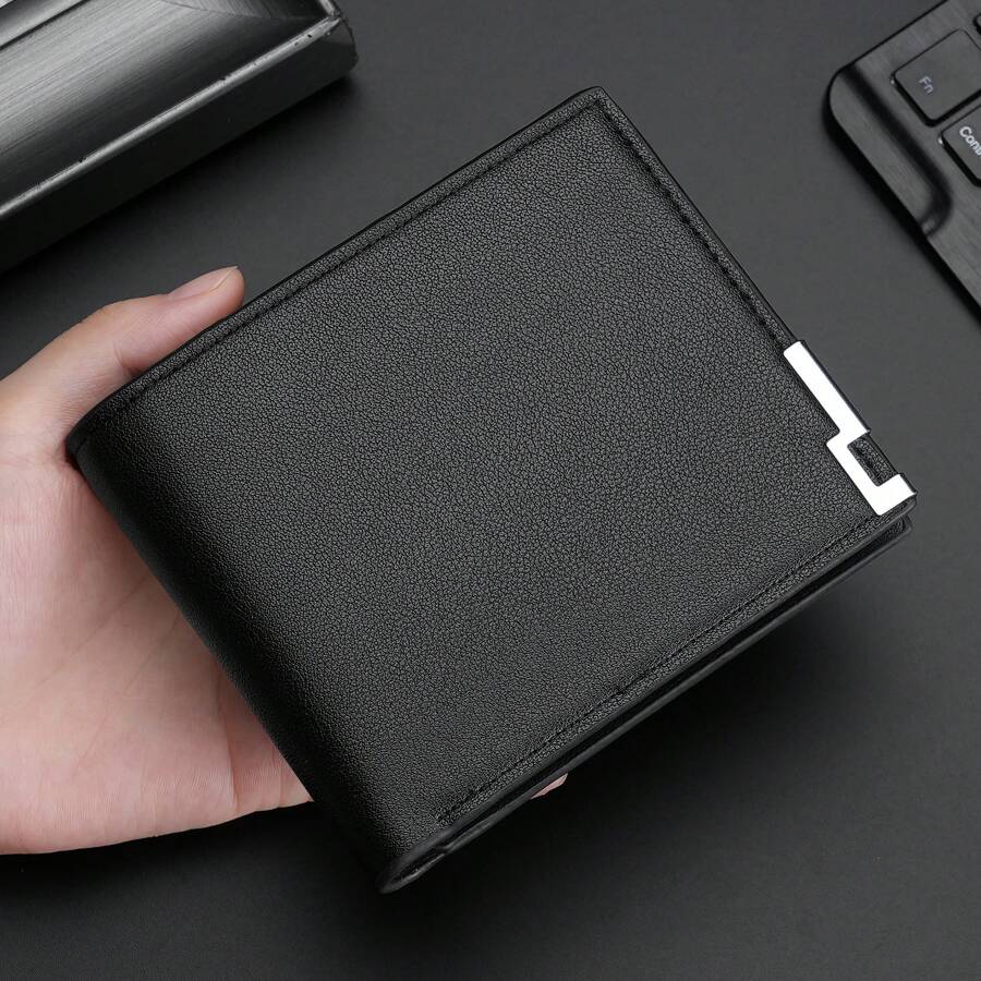 CarrKen Men's Black Business Short Wallet - Black - View 1