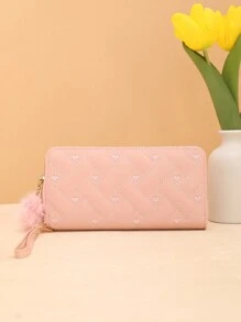 New Women's 2023 Summer Indentation Medium Clutch Bag Fashion Love Change Mobile Phone Bag Women's Hot Pink For Women Wallet Purse Wallet Long Wallet