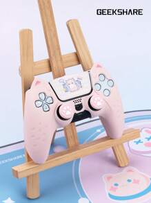 GeekShare Geeshare 貓耳設計矽膠遊戲手把保護殼相容 Ps5 - 粉色 - 查看 2