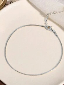 Nooxian 1pc Women's Stainless Steel Snake Chain Anklet - Silver - View 3
