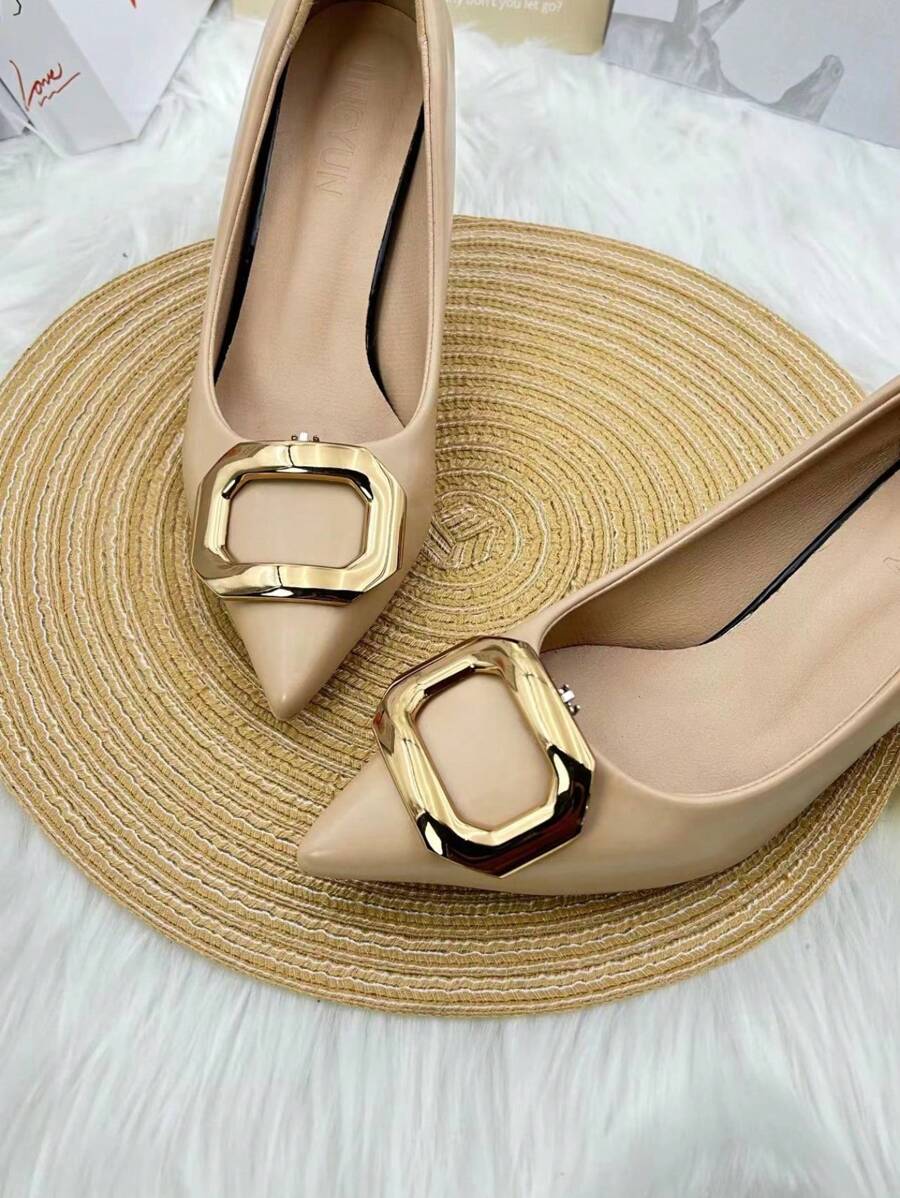 New Arrival Metallic Rhinestone Decor Shoe Clip For Diy Shoe Decoration, Removable Shoe Accessory - Gold - View 1