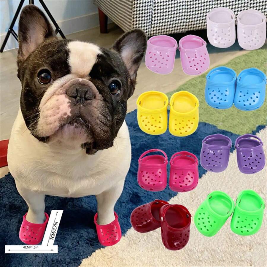 Sandalias Para Mascotas Zapatos Para Perros Para Cahorros Pequeños, Zapatillas Transpirables Con Agujero De Playa De Verano Para Perros, Accesorios De Muñeca De 18 Pulgadas - Azul - Ver 1
