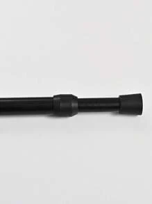 1pc Adjustable Curtain Rod, Extendable Shower Rod, Suitable For Diy Home Decoration - Black - View 5