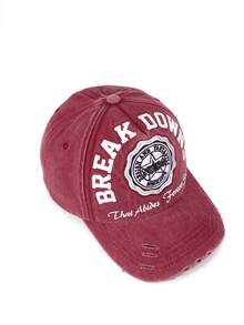 1pc Women's Trucker Hat Retro Washed Women's Baseball Cap Embroidered Patch Top Quality Adjustable Leisure Outdoor Accessories For Women - Burgundy - View 4