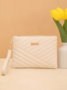 2025新款女包韩版时尚百搭刺绣线条手拿包手机包休闲