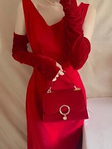 1pc Red Heart Shaped Pendant Decoration Ladies' Crossbody Bag Or Handbag Valentines