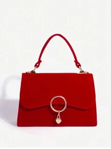 1pc Red Heart Shaped Pendant Decoration Ladies' Crossbody Bag Or Handbag Valentines