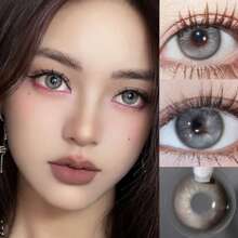 EYESHARE 1 Pair Gray Iceblue Color Contact Lens For Eyes Makeup Beauty Yearly Use 14.2mmhalloween Costume Cosplay - Brown - View 3