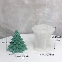 1 件圣诞树形香薰蜡烛模具，适用于 DIY 和硅胶饰品制作 - 白色 - 查看 2